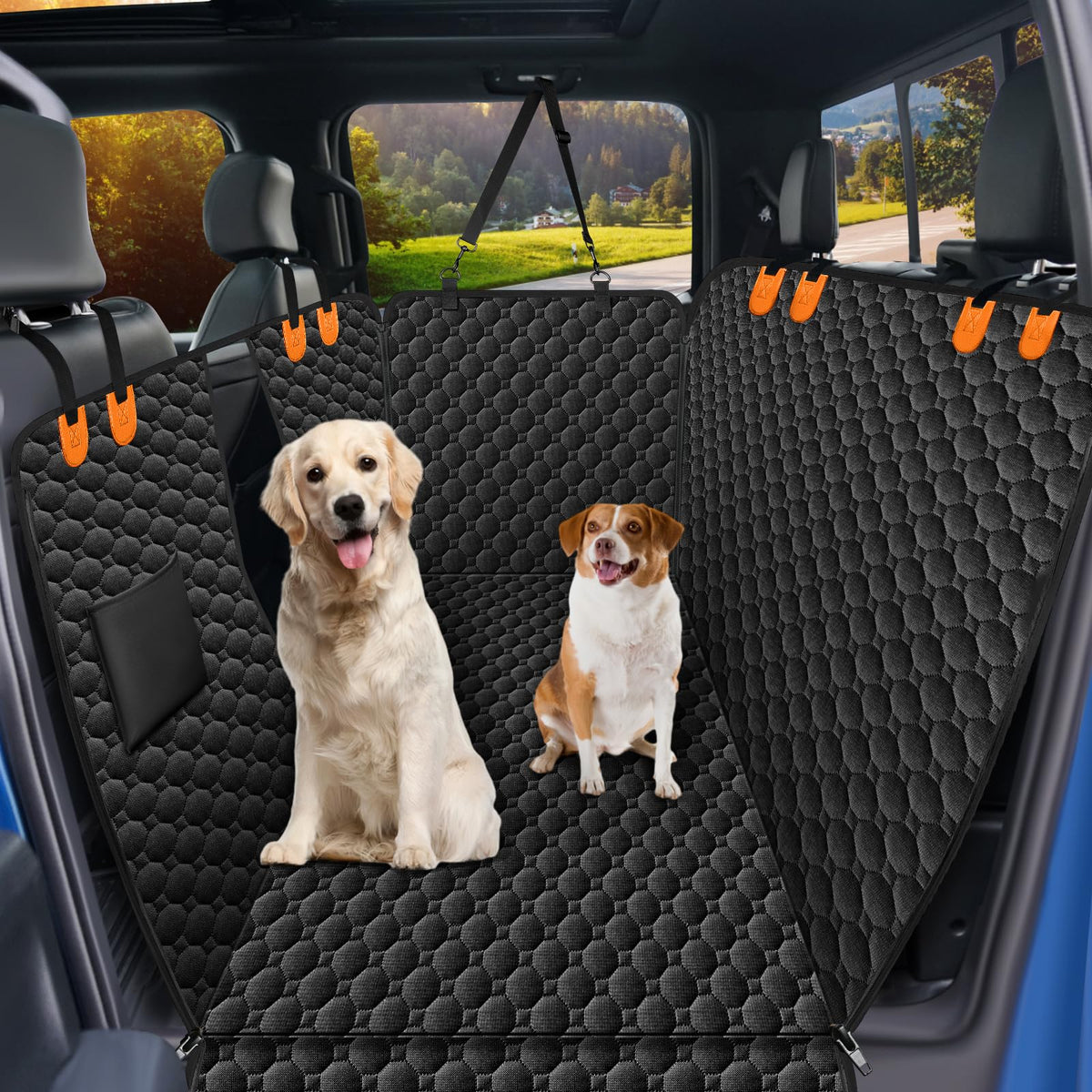Mancro Hamaca para perro en asiento trasero de camión, protege el interior.