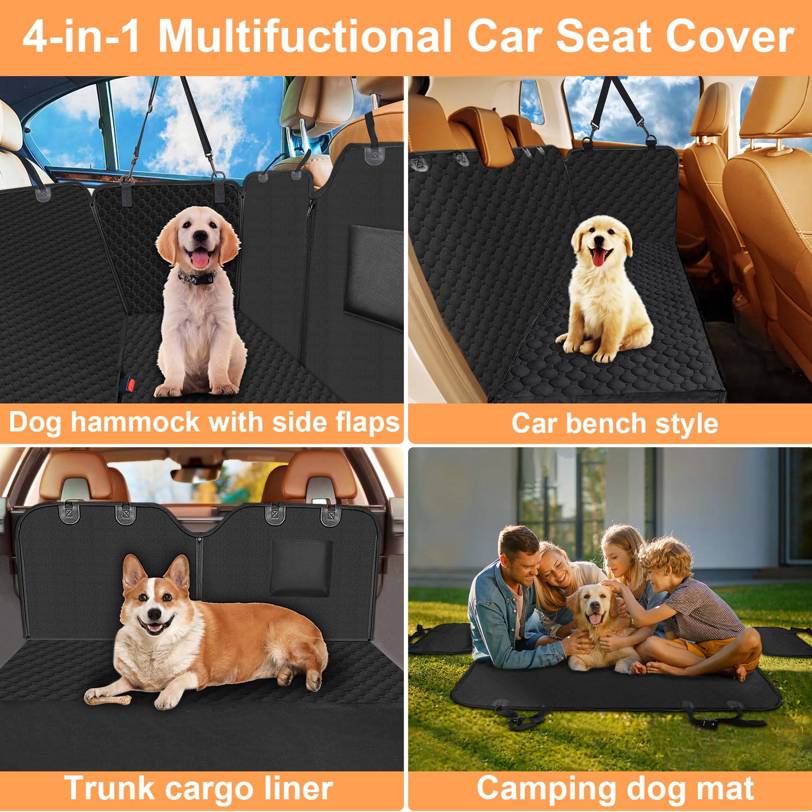 Mancro protector antideslizante para asiento trasero mantiene estable a la mascota