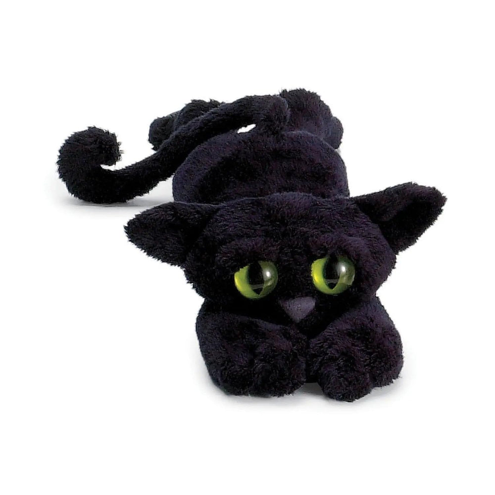 Manhattan Toy Ziggy, gato negro de peluche Lanky Cats, pelaje suave ideal para abrazar.