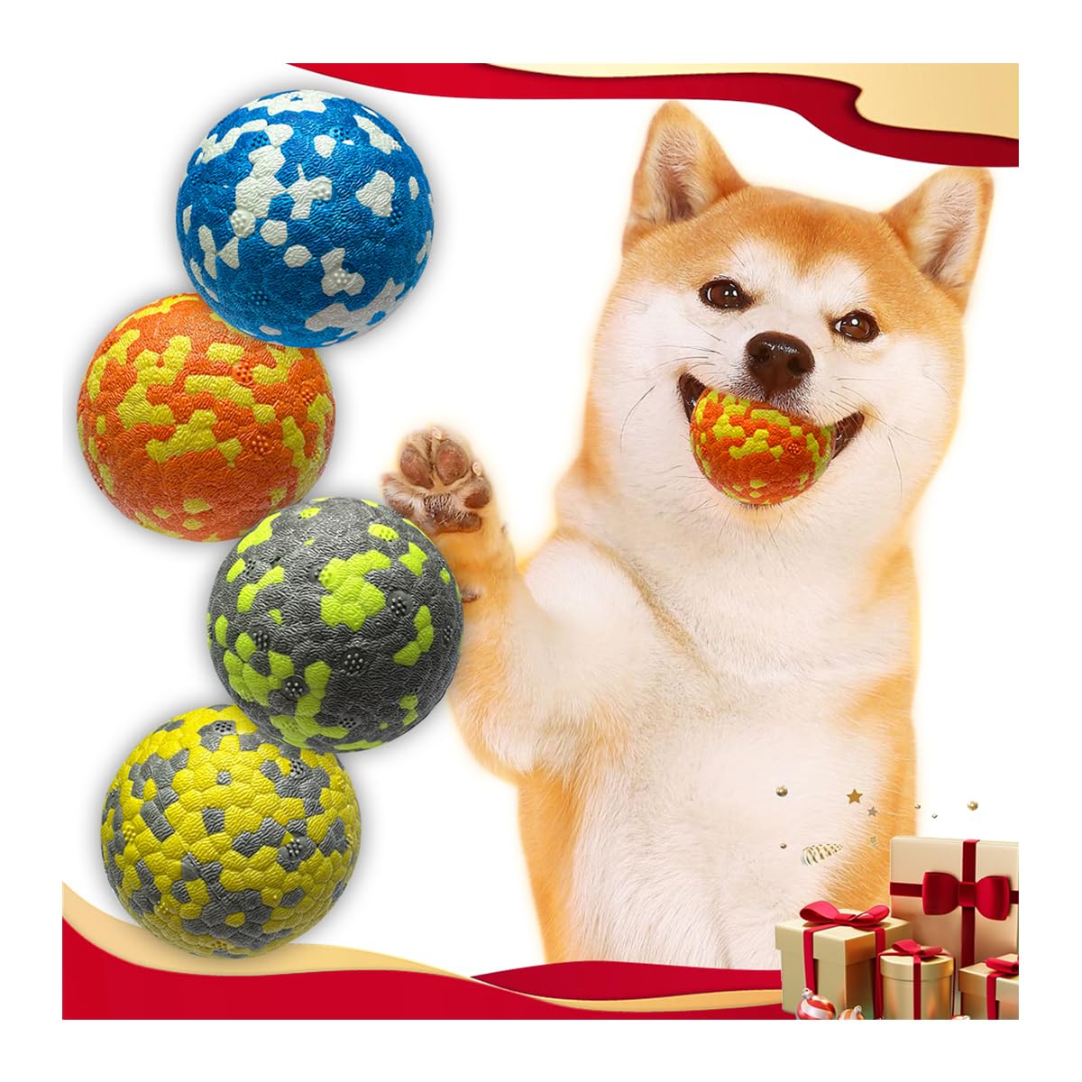 Pelotas Mankoda para perros indestructibles de 2,5 pulgadas en azul, ideales para mordidas intensas