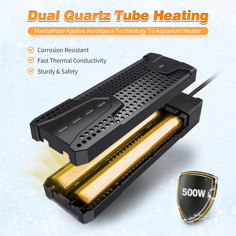 MantaMaze 1000W, fijación estable y indicadores de estado para tanques grandes.