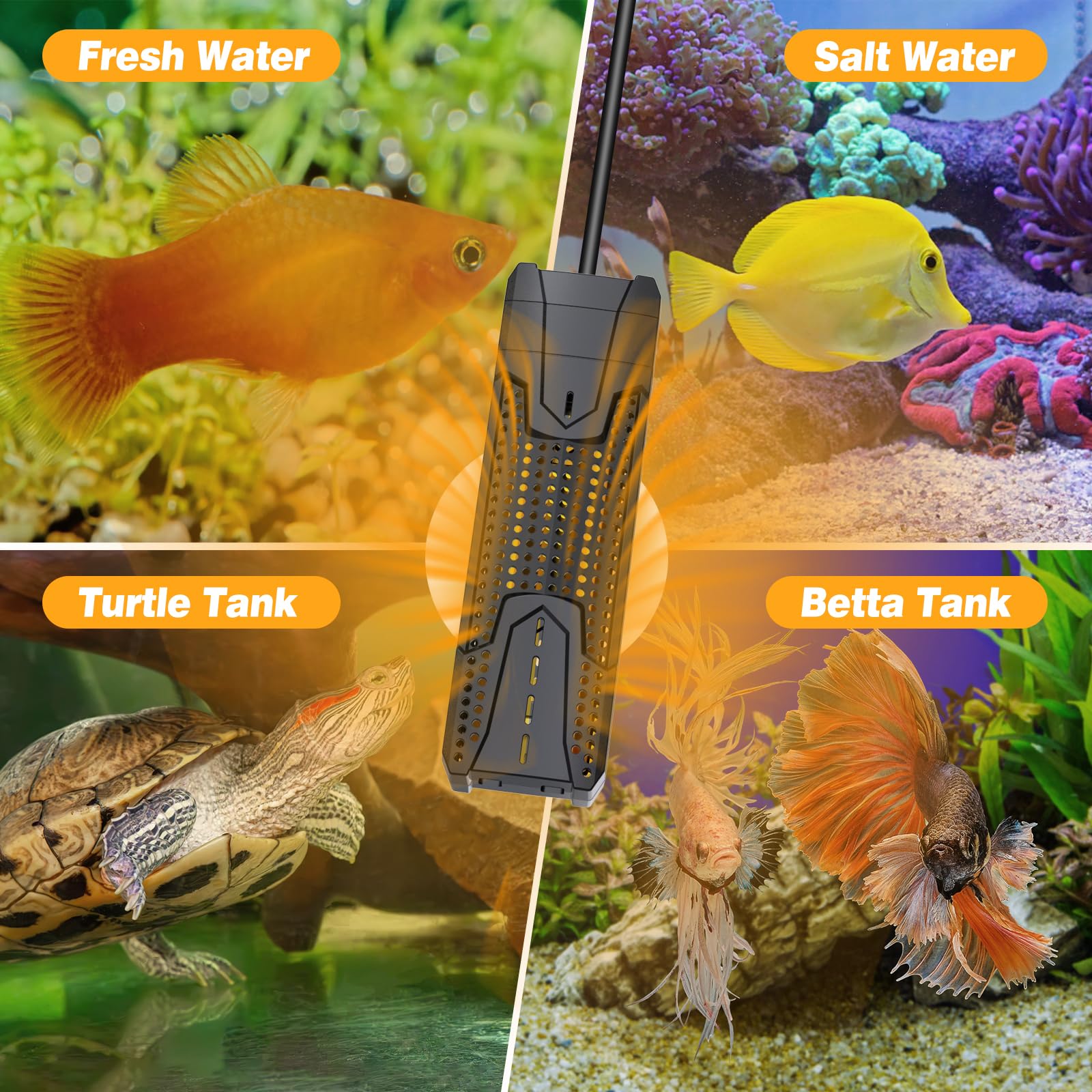 Apto para acuarios de 20 a 300 gal con compatibilidad versátil.