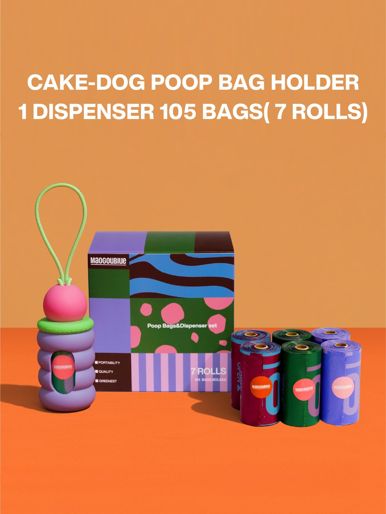 Conjunto porta-bolsas y 105 bolsas de Maogoublue para caminatas frecuentes