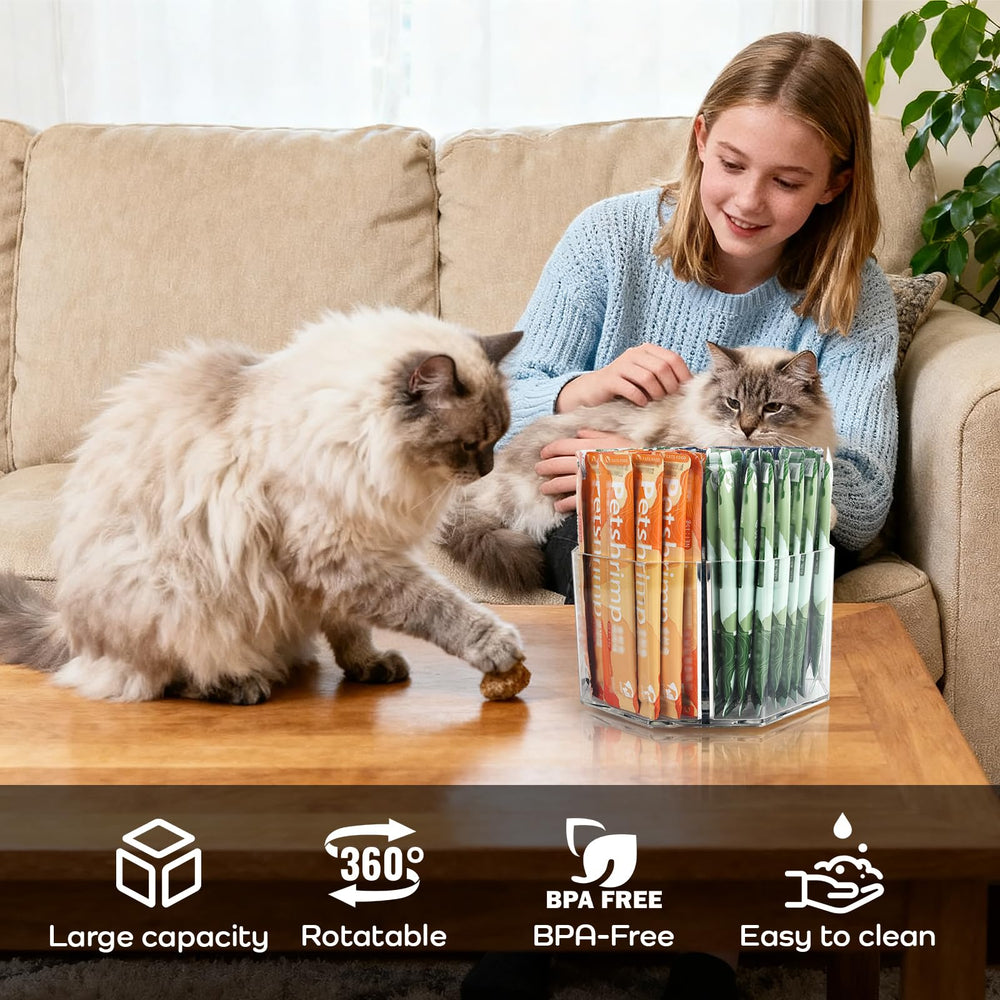 MAOUDA dispensador de snacks dentales para gatos, giro suave para facilitar sirvido.