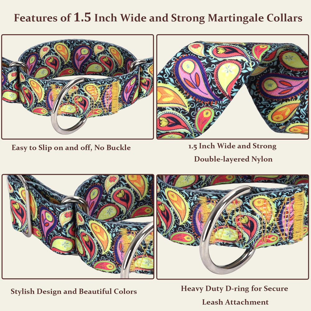 MAOWUWUJOZ collar martingale para perros grandes, resistente y con costuras reforzadas.