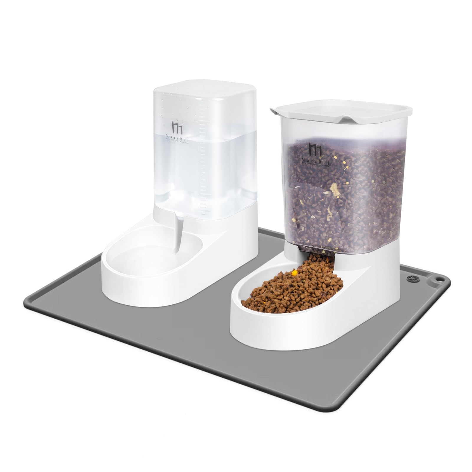 Marchul dispensador de alimento para perros con flujo automático y ventana visual para verificar la comida