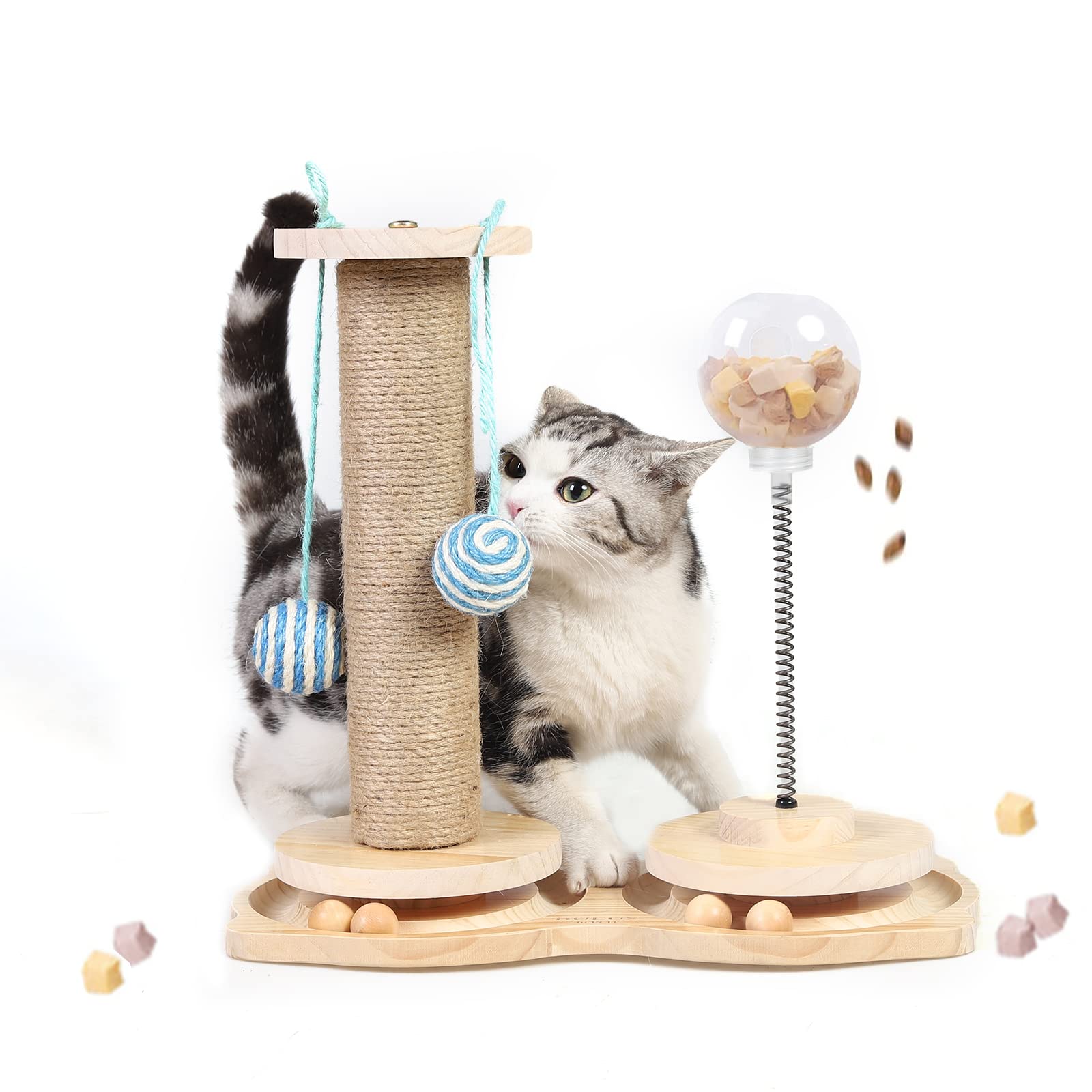 Marchul juguete interactivo para gatos con rascador de sisal, promueve juego y rascado seguro