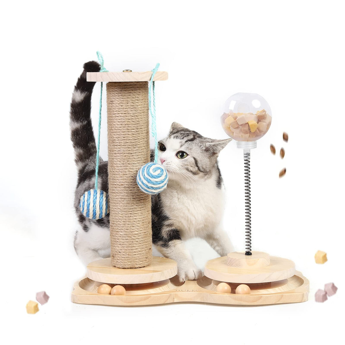 Marchul juguete interactivo para gatos con rascador de sisal, promueve juego y rascado seguro