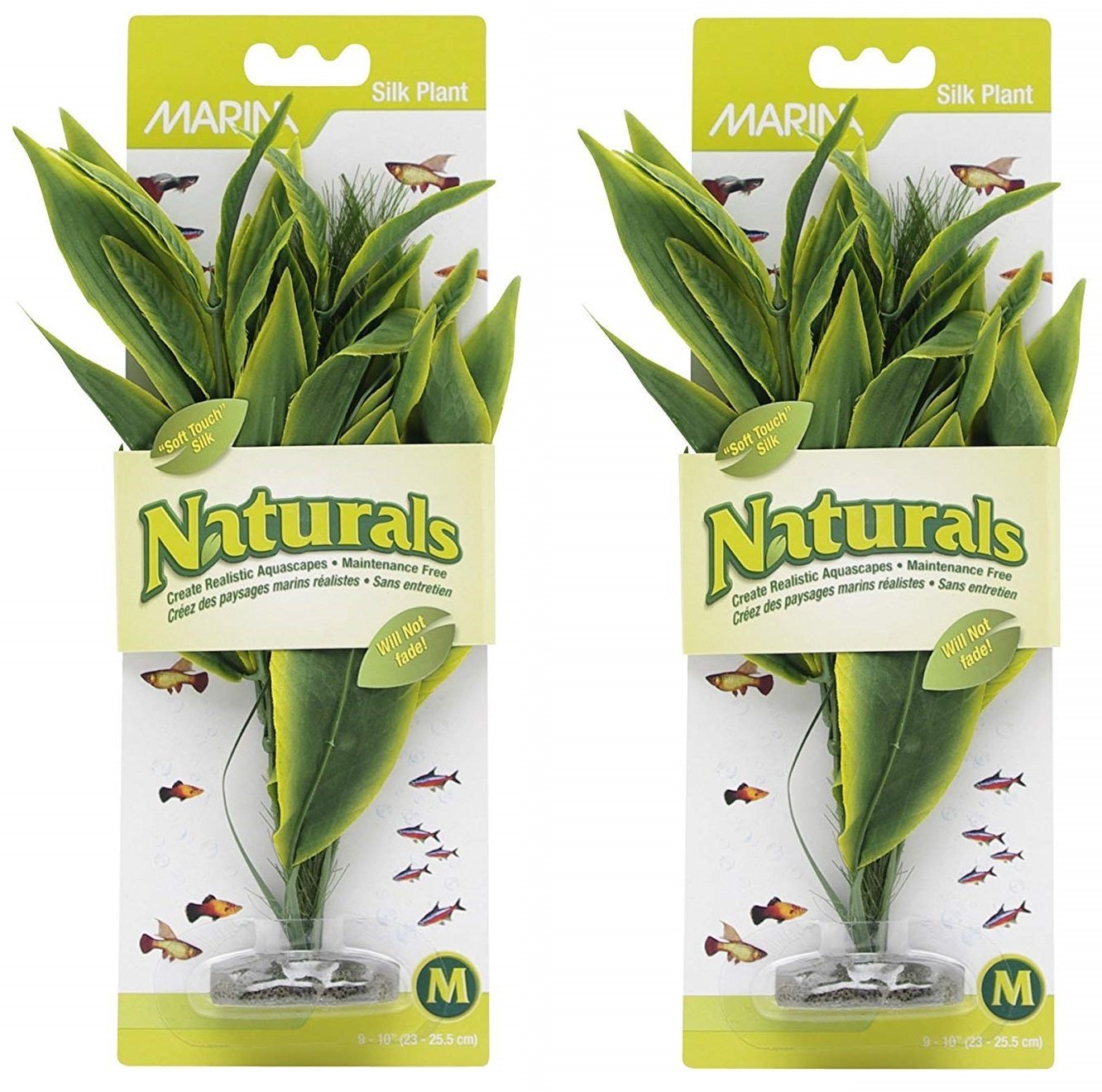 Marina Naturals Dracena Silk planta media: decoración segura para acuarios y color duradero.