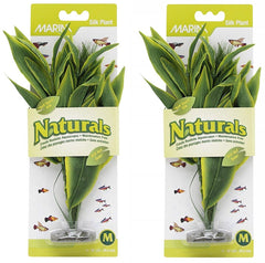 Marina Naturals Dracena Silk planta media: decoración segura para acuarios y color duradero.