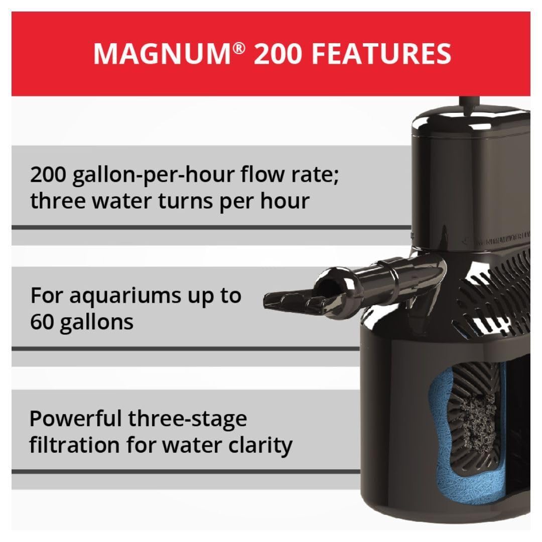 Marineland Magnum 200 filtracion biologica con Bio-Spira para bacterias beneficiosas.