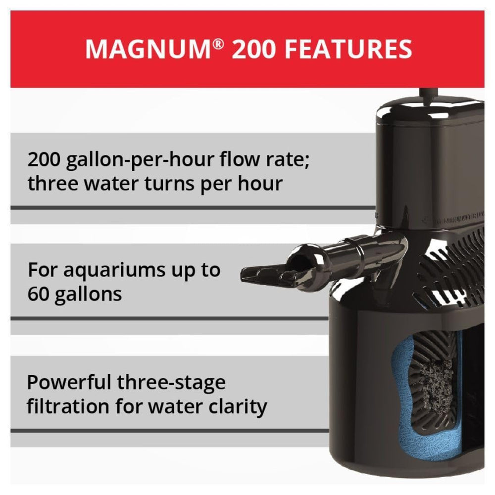 Marineland Magnum 200 filtracion biologica con Bio-Spira para bacterias beneficiosas.