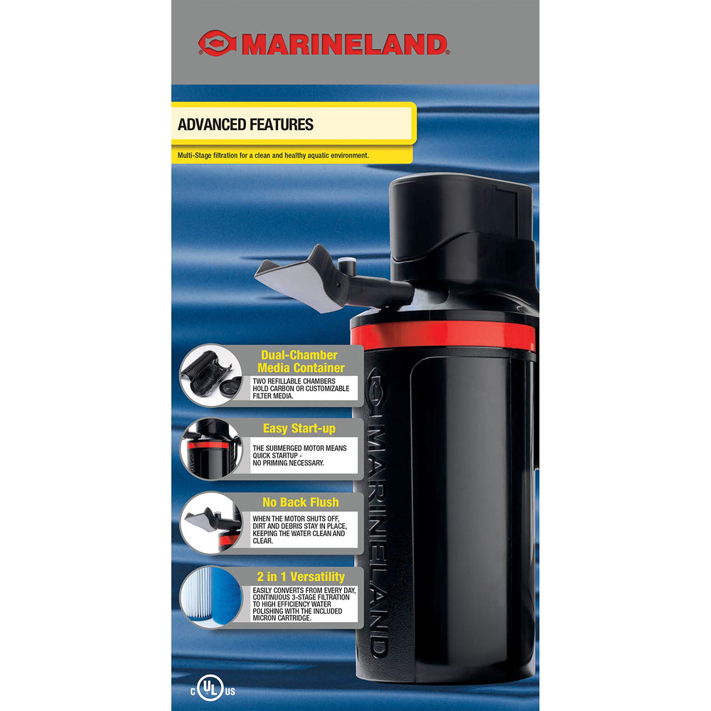 Marineland Magnum motor sumergible para inicio rápido y operación silenciosa.