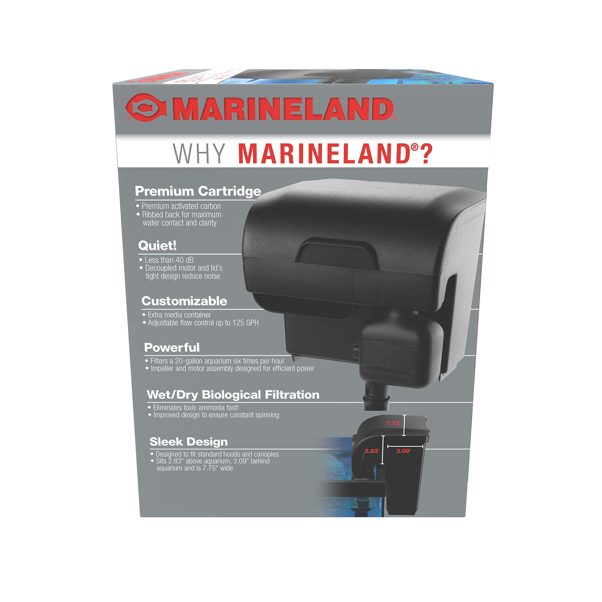 Marineland Penguin Pro 125, compatibilidad con cartucho de tamaño B.
