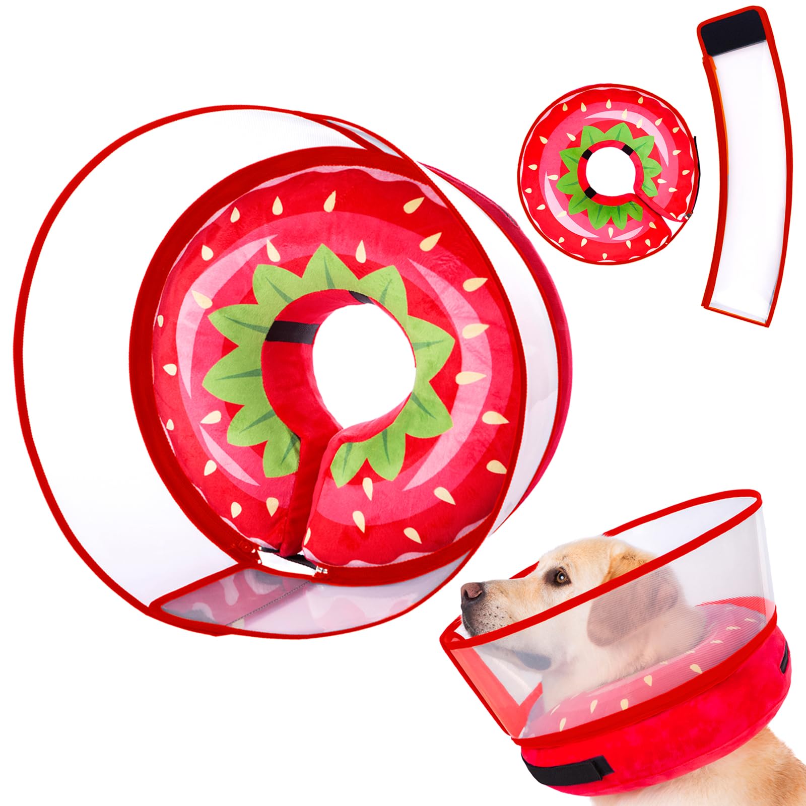 Mariyago collar inflable donut para perro mediano, cómodo para la recuperación