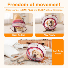 Mariyago collar inflable Mangostán mediano, diseño ligero para descanso del perro