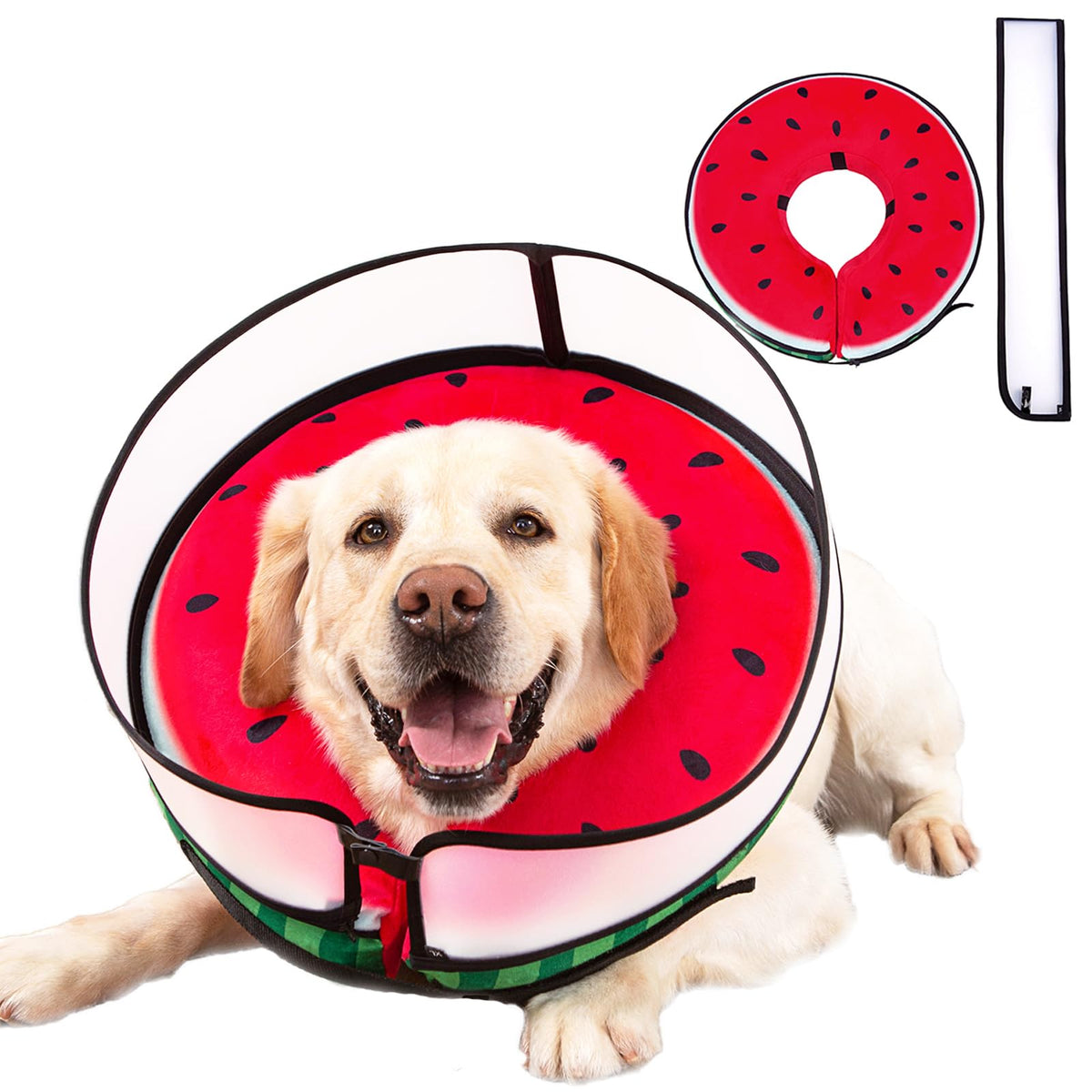 Mariyago cono inflable para perros con sandía grande, cómodo y seguro para recuperación.