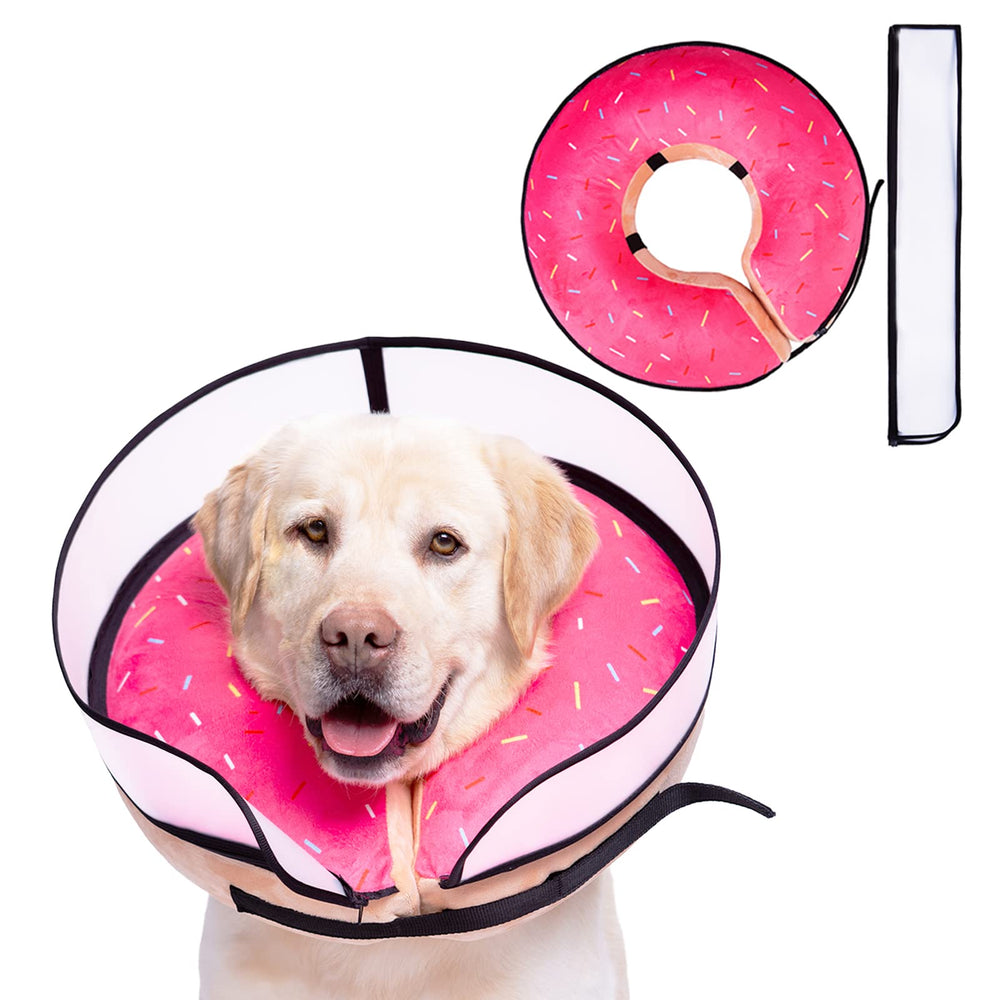 Mariyago Donut Rosa: collar inflable para perro con protección contra lamidos