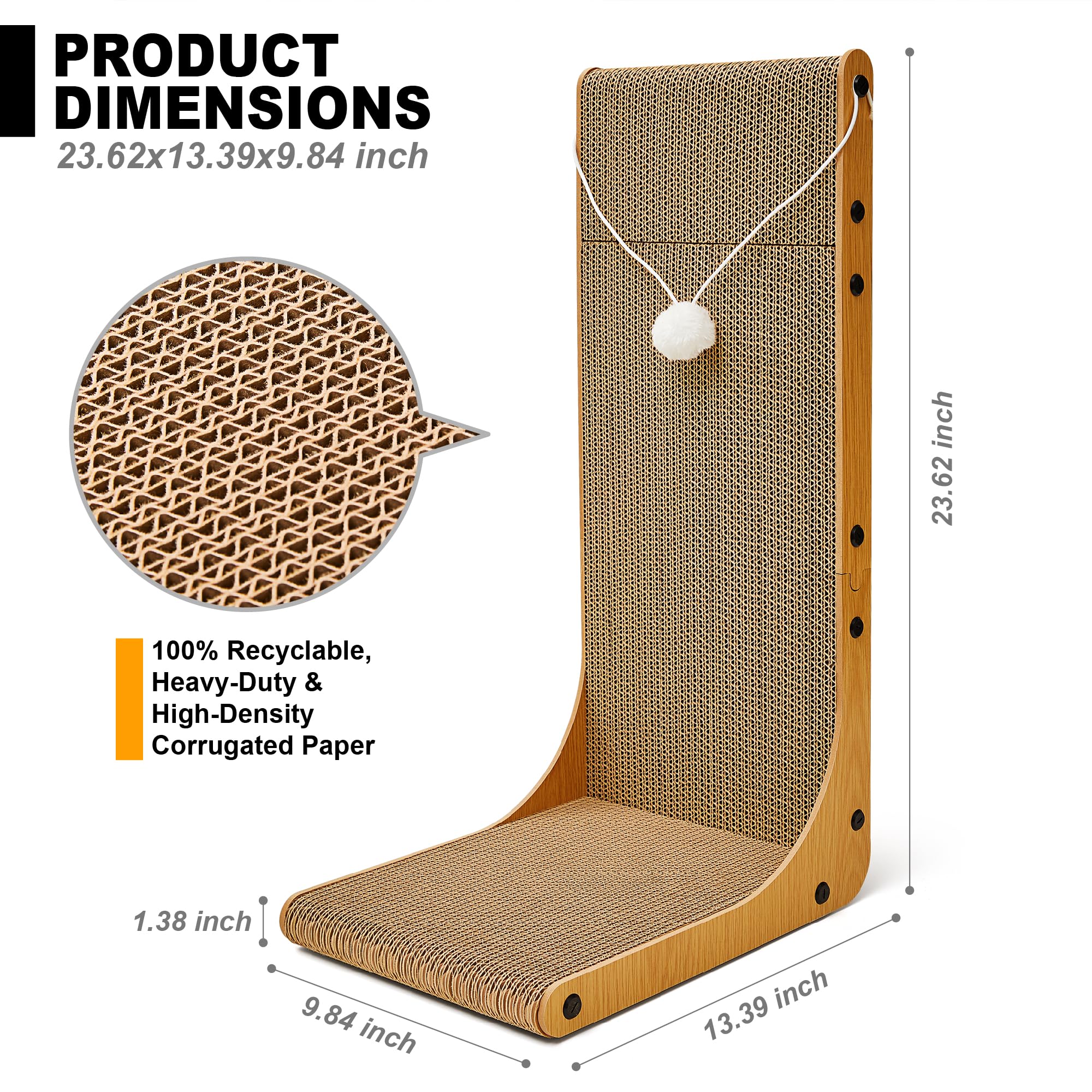 Markarbarka rascador con bolas juguete incorporadas para juego y estimulación sensorial