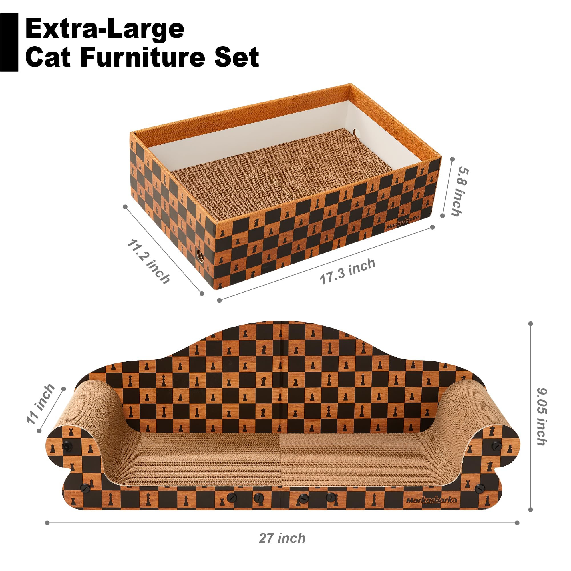 Markarbarka rascador reversible de dos caras para uso prolongado
