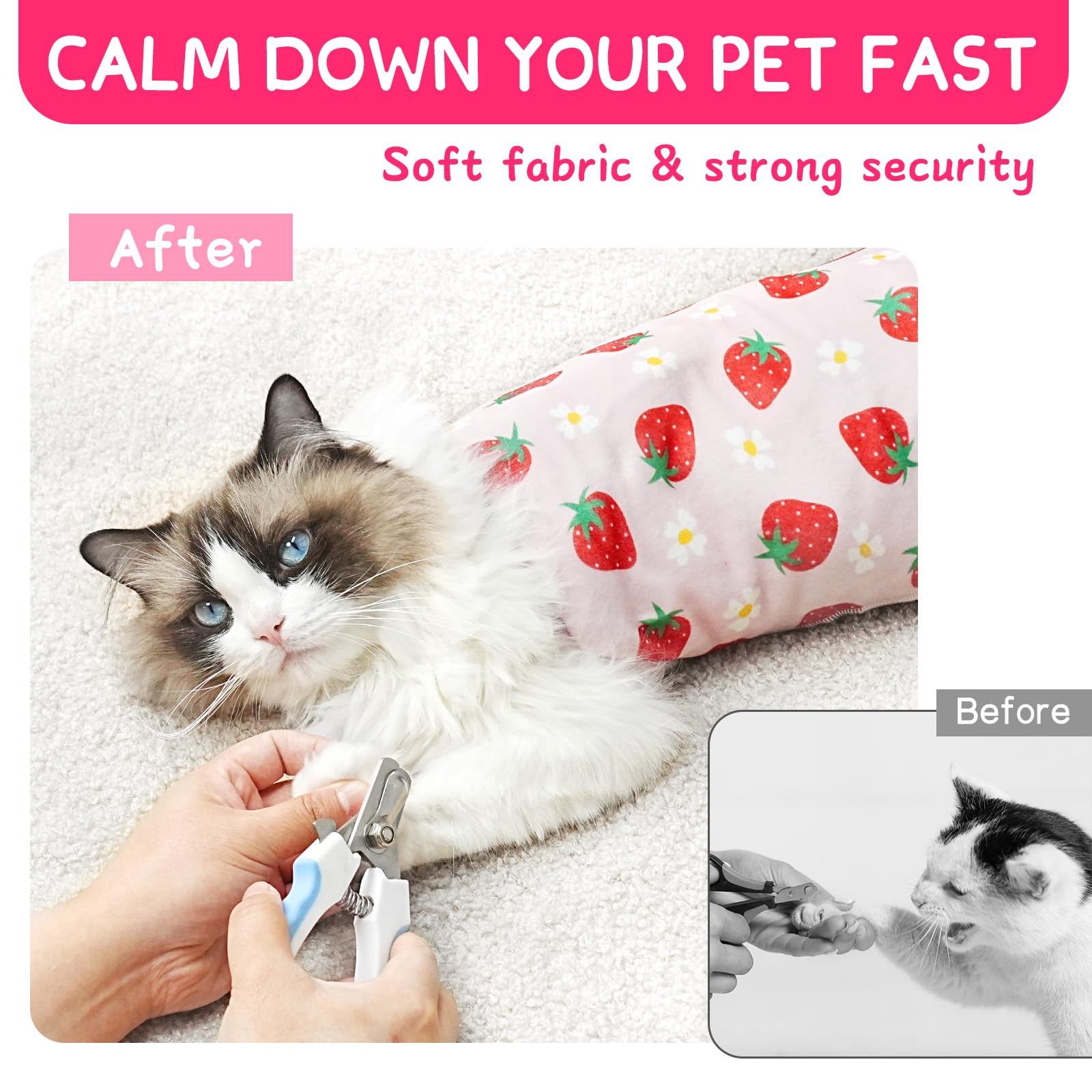 Marnonsis Cat Wrap autoadhesivo para aseo, ideal para mantenimiento diario del gato.