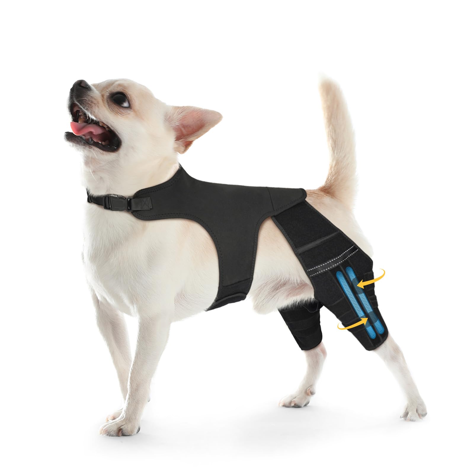 Marnonsis rodillera trasera para perro, ofrece soporte estable para la recuperación.