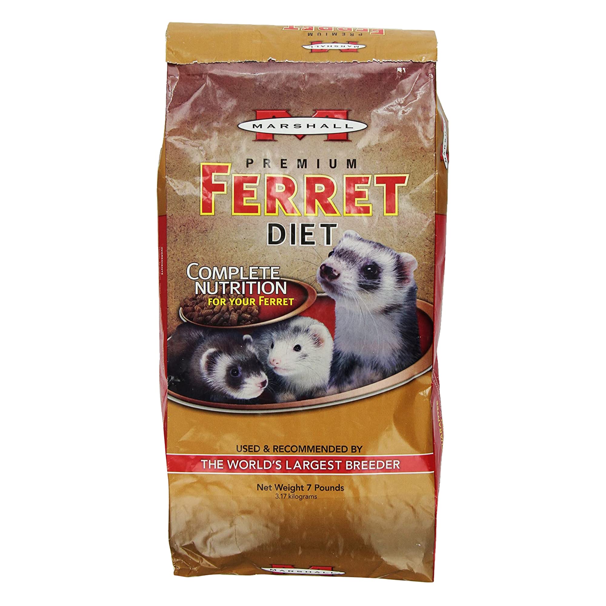 Marshall Pet Ferret Premium Diet 6lb, bolsa de 6 libras, para una dieta equilibrada del hurón.