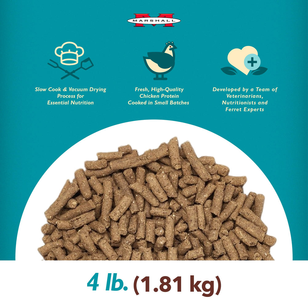 Marshall Pet Products Select Chicken Ferret Diet digestivo, ayuda a la digestión eficiente con cada porción.