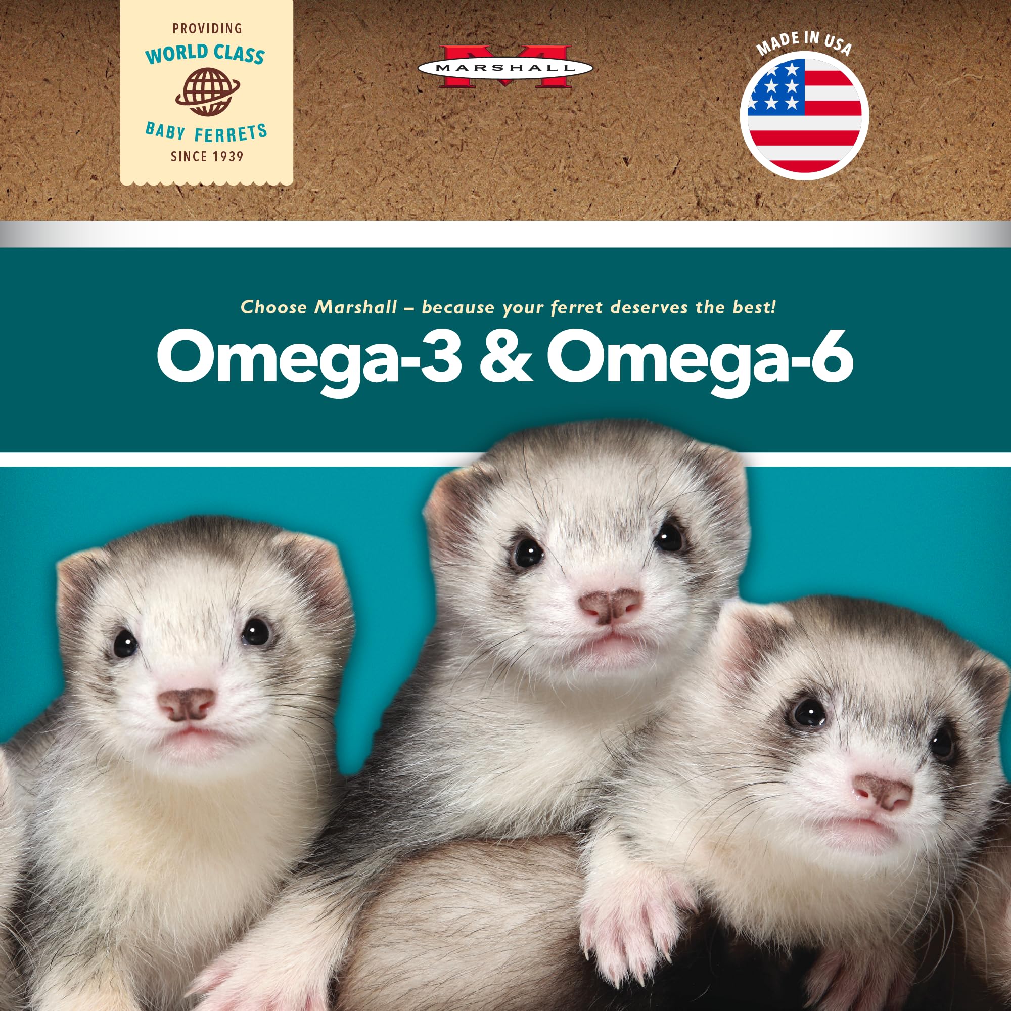 Marshall Pet Products Select Chicken Ferret Diet energía, soporte para actividad diaria.