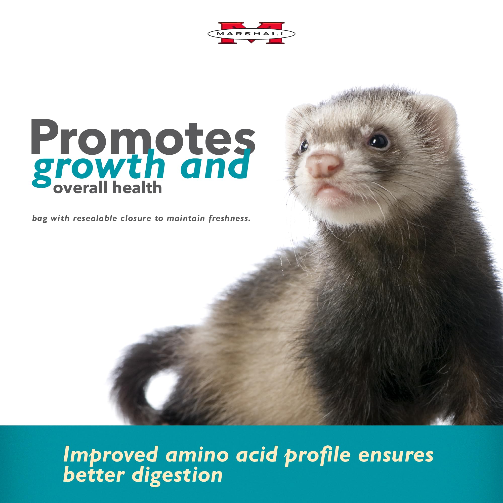 Marshall Pet Products Select Chicken Ferret Diet sabor-delicioso, anima a comer con gusto.