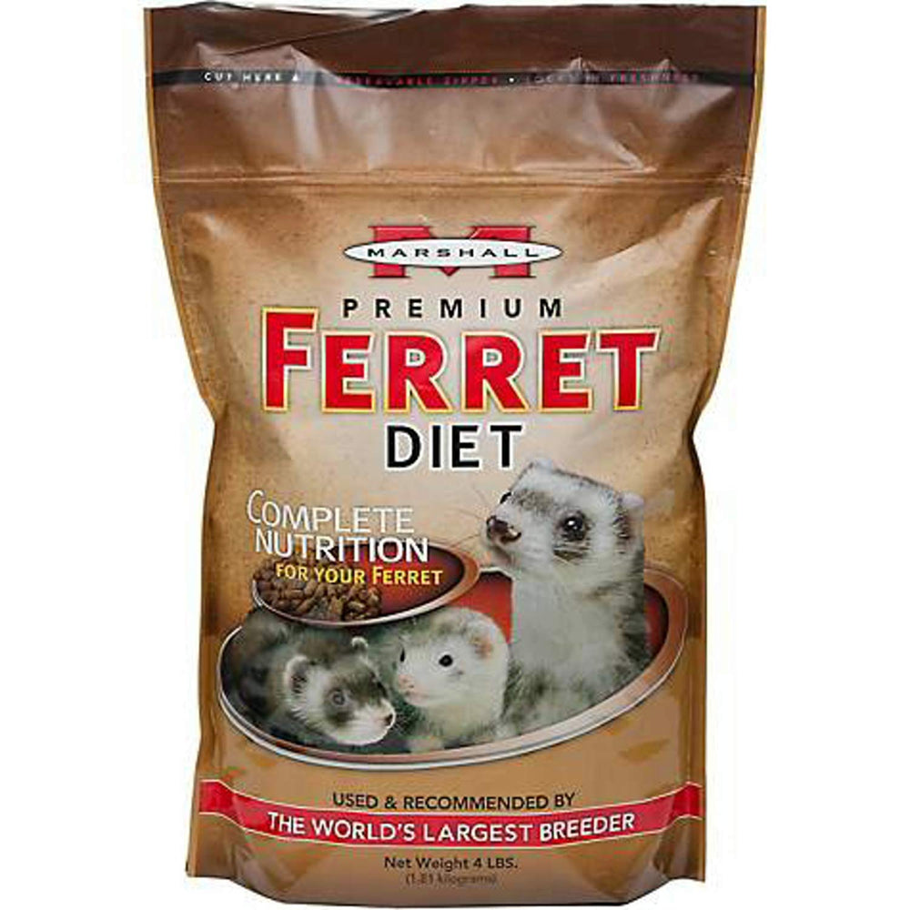 Marshall Premium Ferret Diet Food, embalaje dos paquetes, ideal para alimentación diaria.