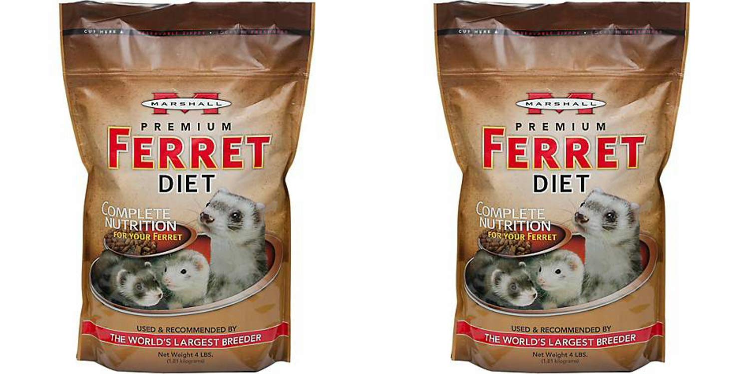 Marshall Premium Ferret Diet Food, pellets de textura crujiente para masticación.
