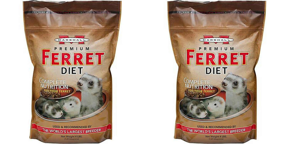 Marshall Premium Ferret Diet Food, pellets de textura crujiente para masticación.