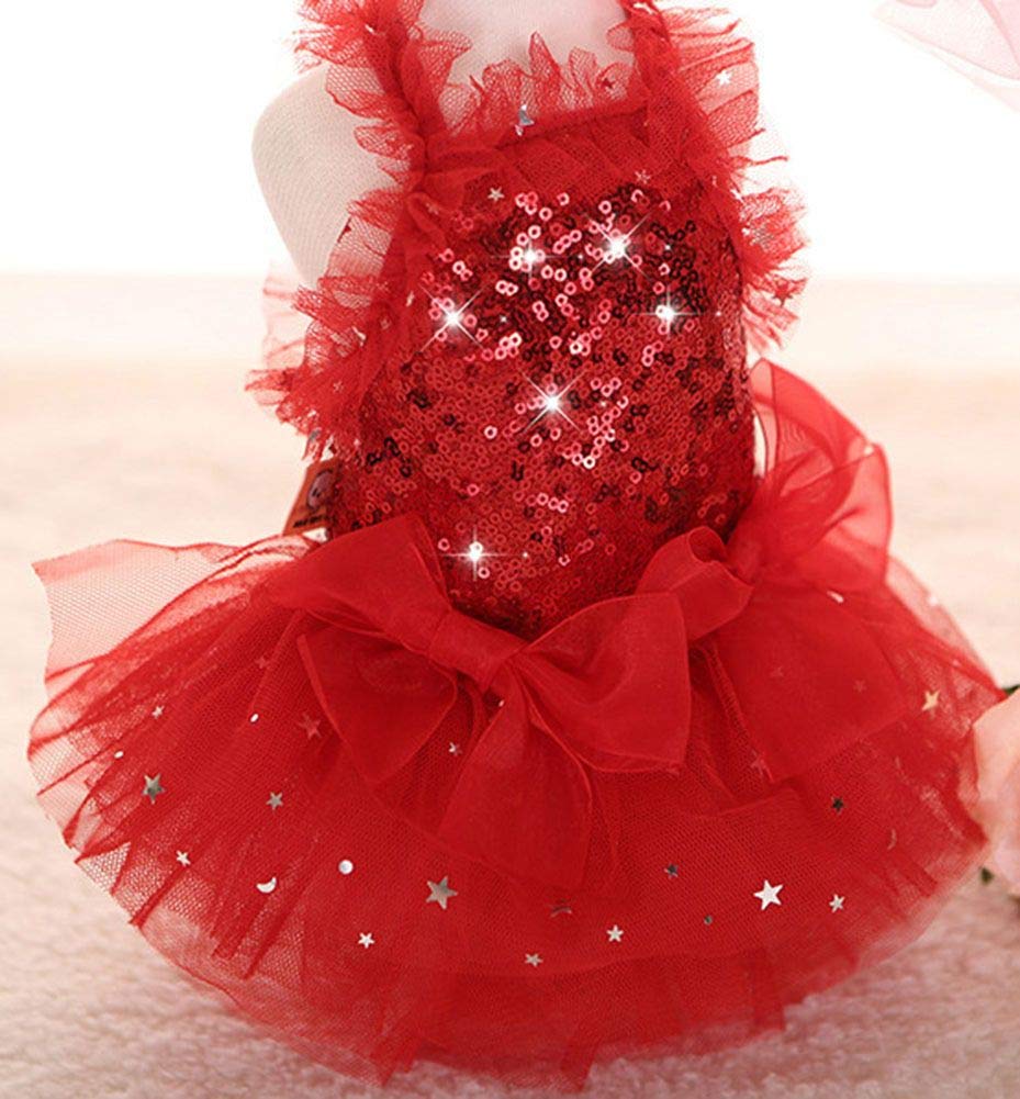 Detalle de lentejuelas en vestido de MaruPet para cachorro