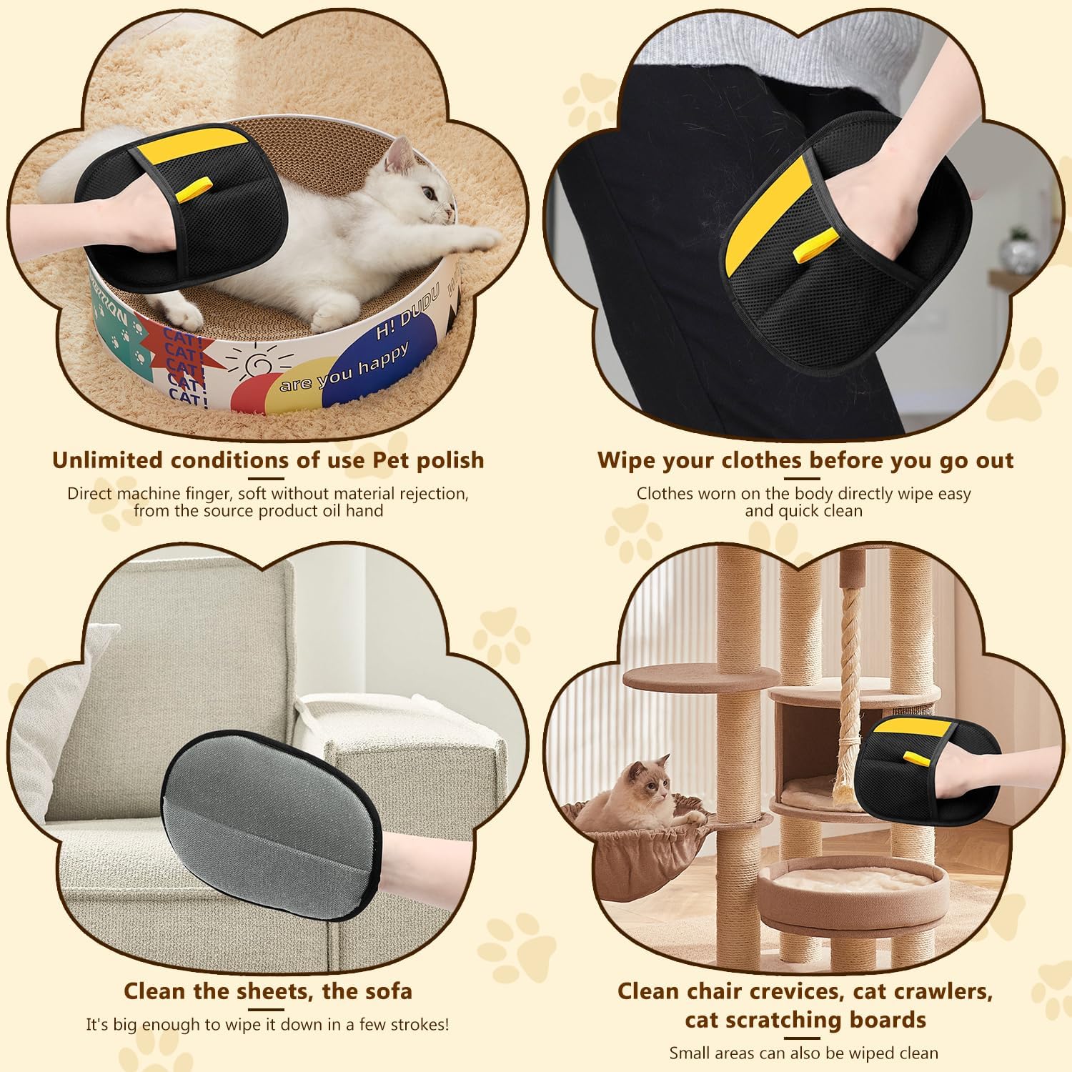 Marveher guantes para múltiples superficies, ideal para dueños de mascotas.