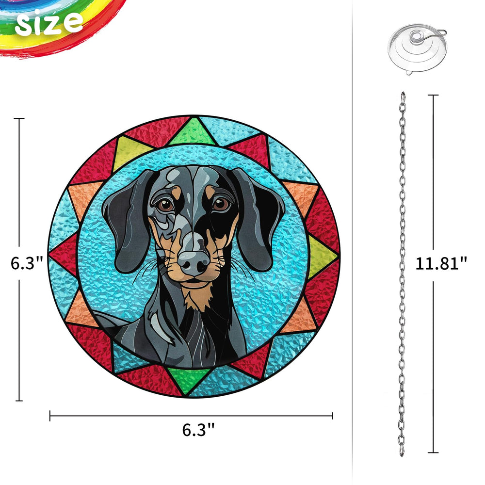 Marwey teckel, colgante de vidrio teñido como regalo conmemorativo para mascotas.