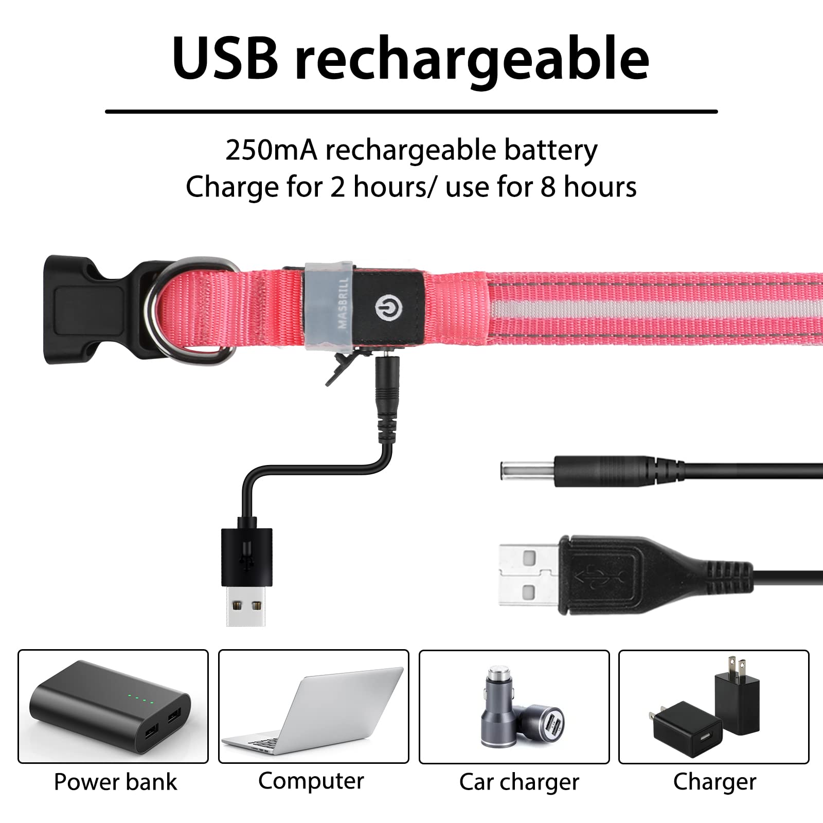 MASBRILL collar LED con luz para facilitar encontrar a tu perro.