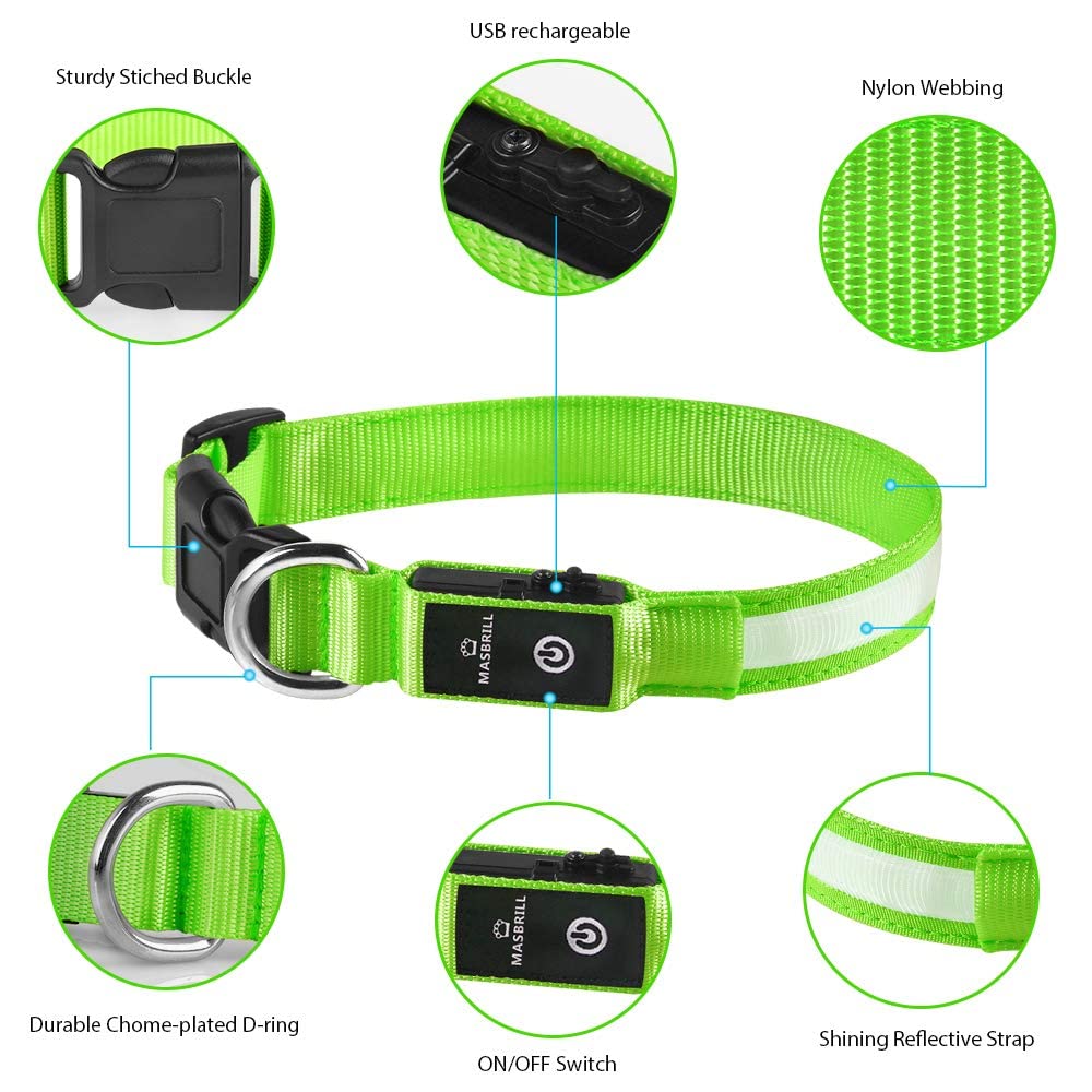 Masbrill LED Collar modos-iluminacion con tres opciones de luz