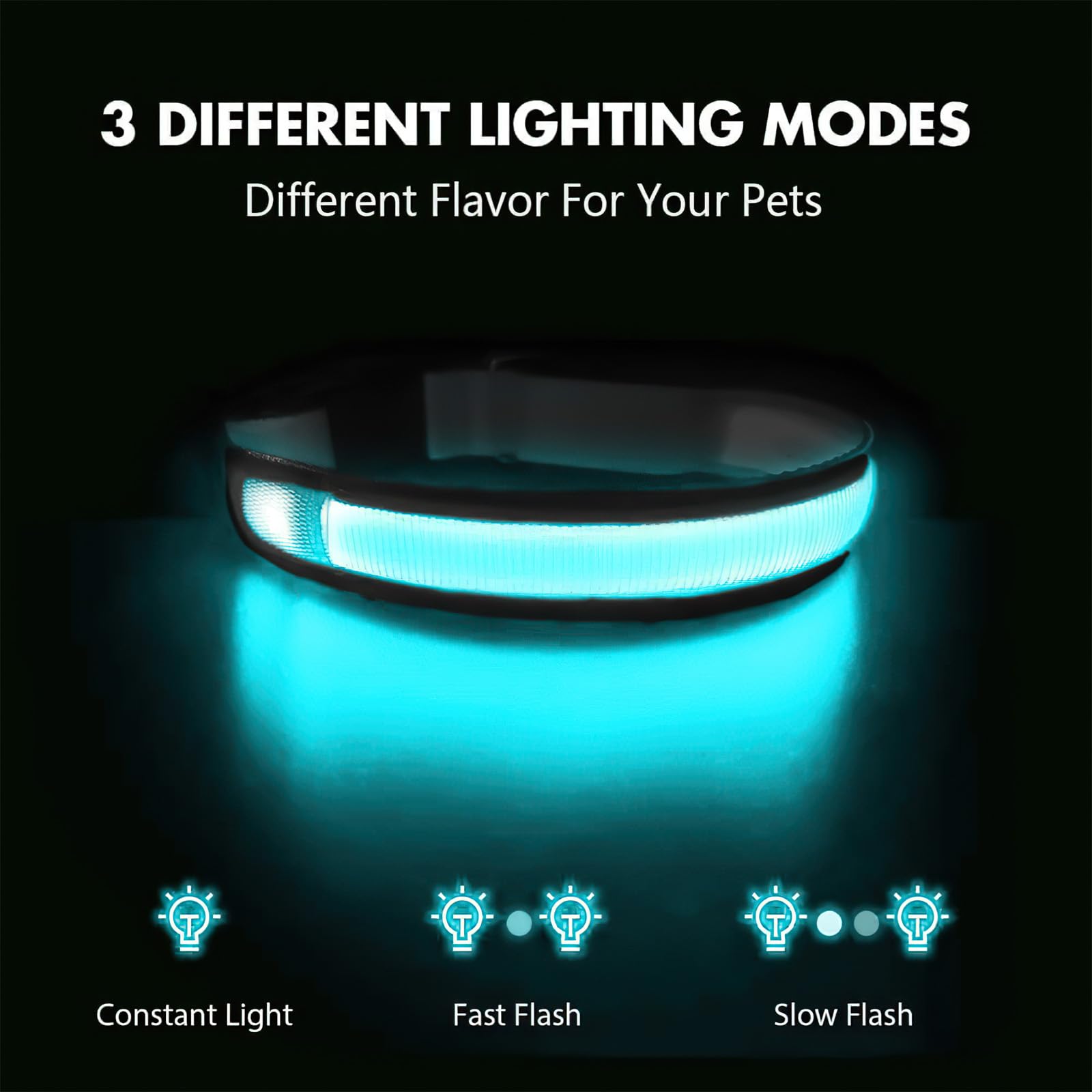 MASBRILL collar LED recargable por USB para menos cambios de batería.