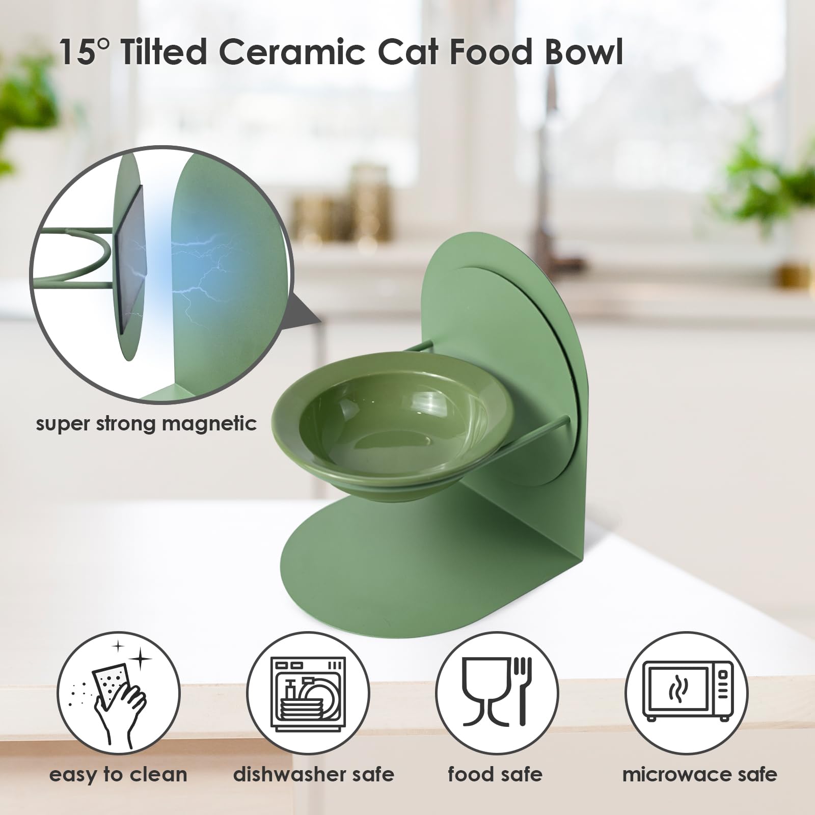 Altura ajustable de 2,16 a 4,33 pulgadas para gatos de todas las edades.