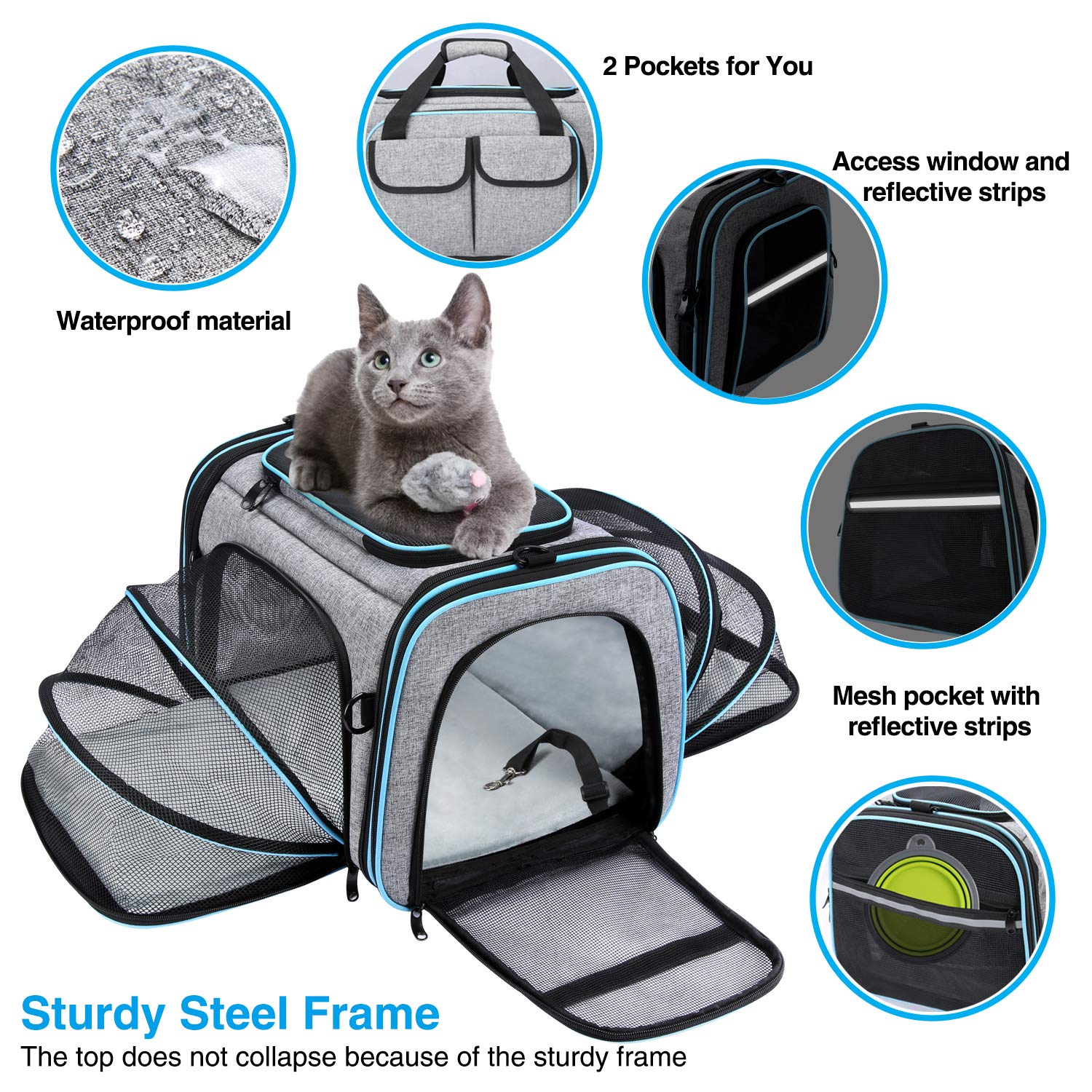 MASKEYON porta-mascotas colchon desmontable para limpieza rápida