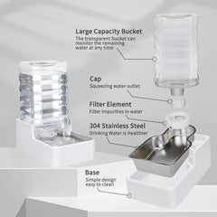MASOCAT dispensador con bol de acero inoxidable, higiene y durabilidad.