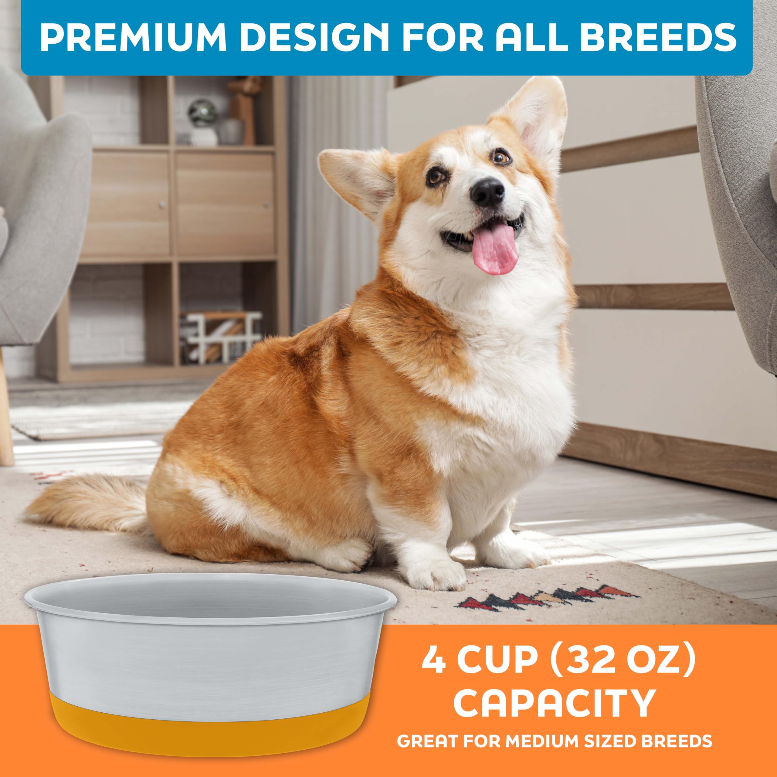 Master Pet Supply antioxido-acero-inoxidable cuenco duradero frente al uso diario.