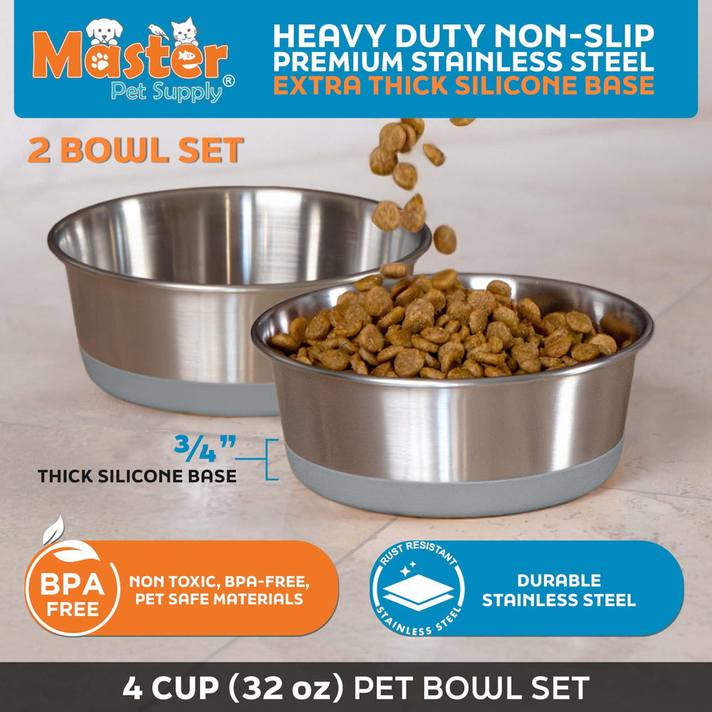 Master Pet Supply base de silicona antideslizante gris grafito para tazones
