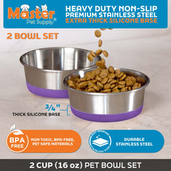 Master Pet Supply: base de silicona antideslizante para evitar deslizamientos durante la comida.