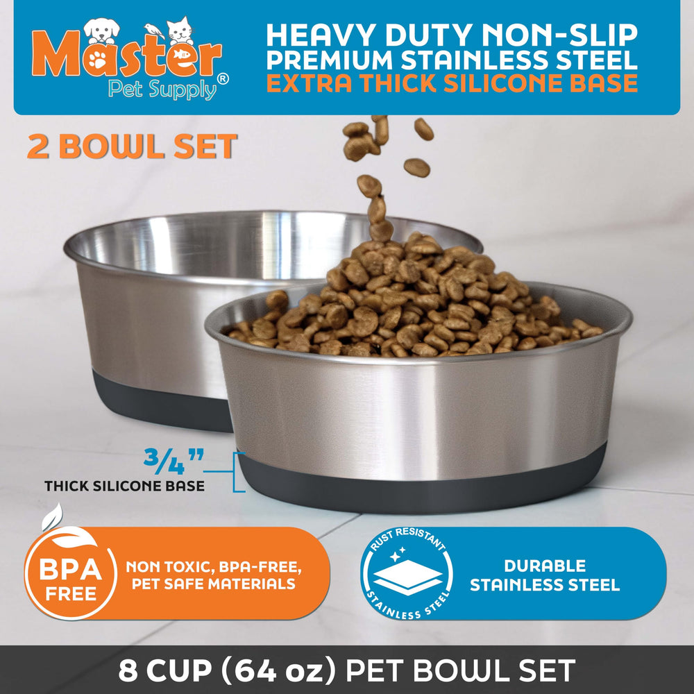Base-silicona-gruesa de Master Pet Supply, cuencos antideslizantes.