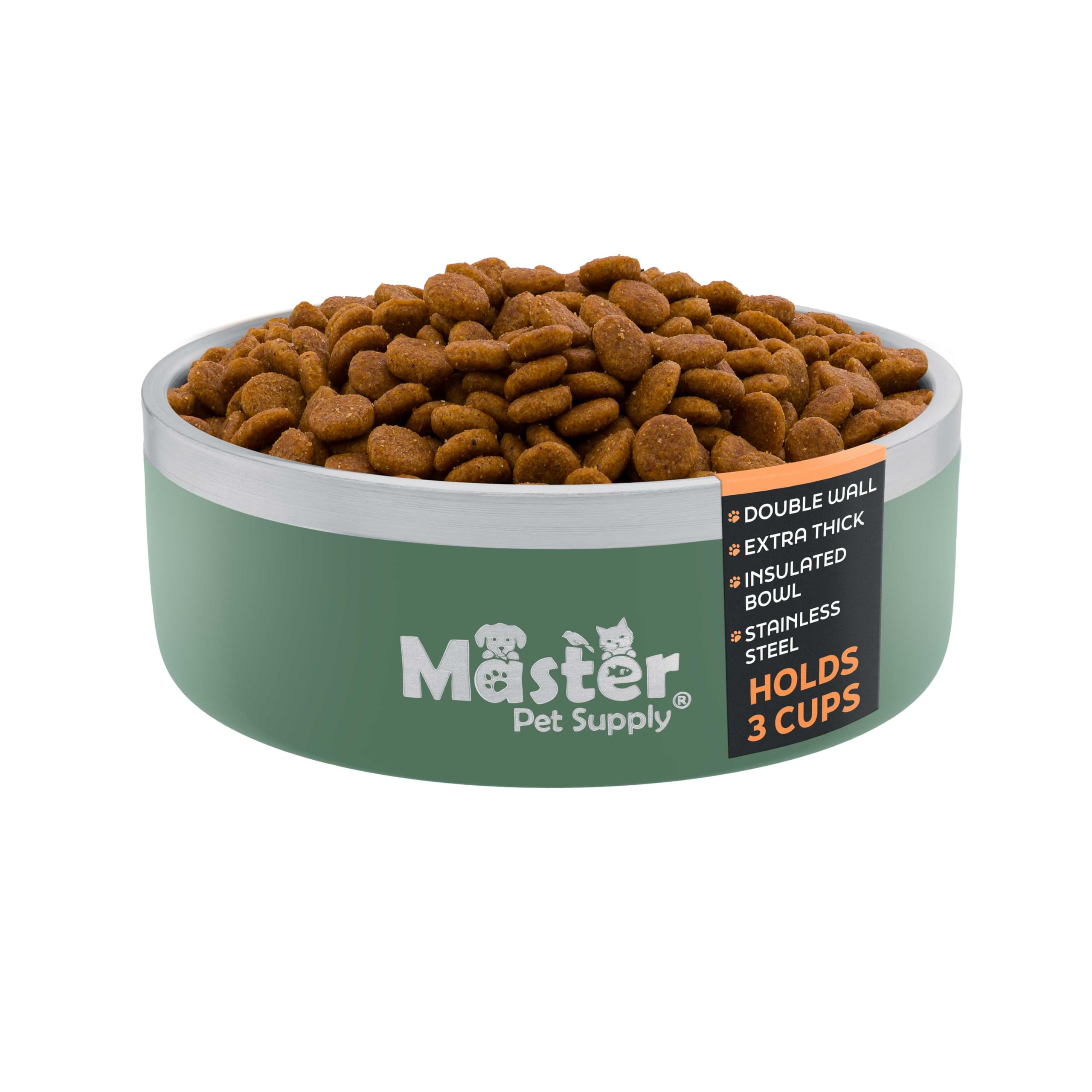 Bol Master Pet Supply en acero inoxidable 25 oz, gran capacidad
