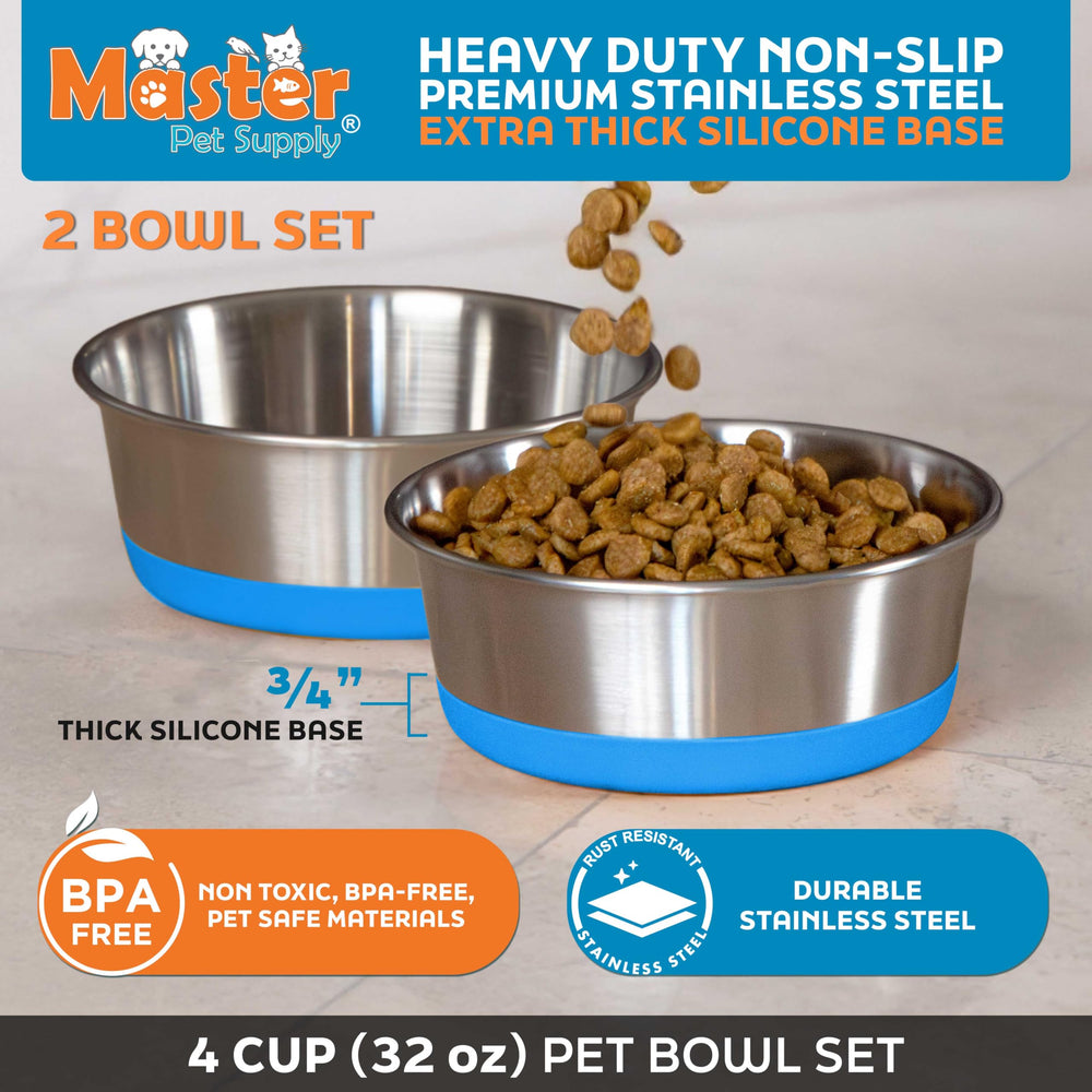 Master Pet Supply: tazones de 32 oz con base antideslizante