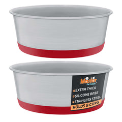 Master Pet Supply comedero inoxidable con base de silicona, duradero y apto para lavavajillas