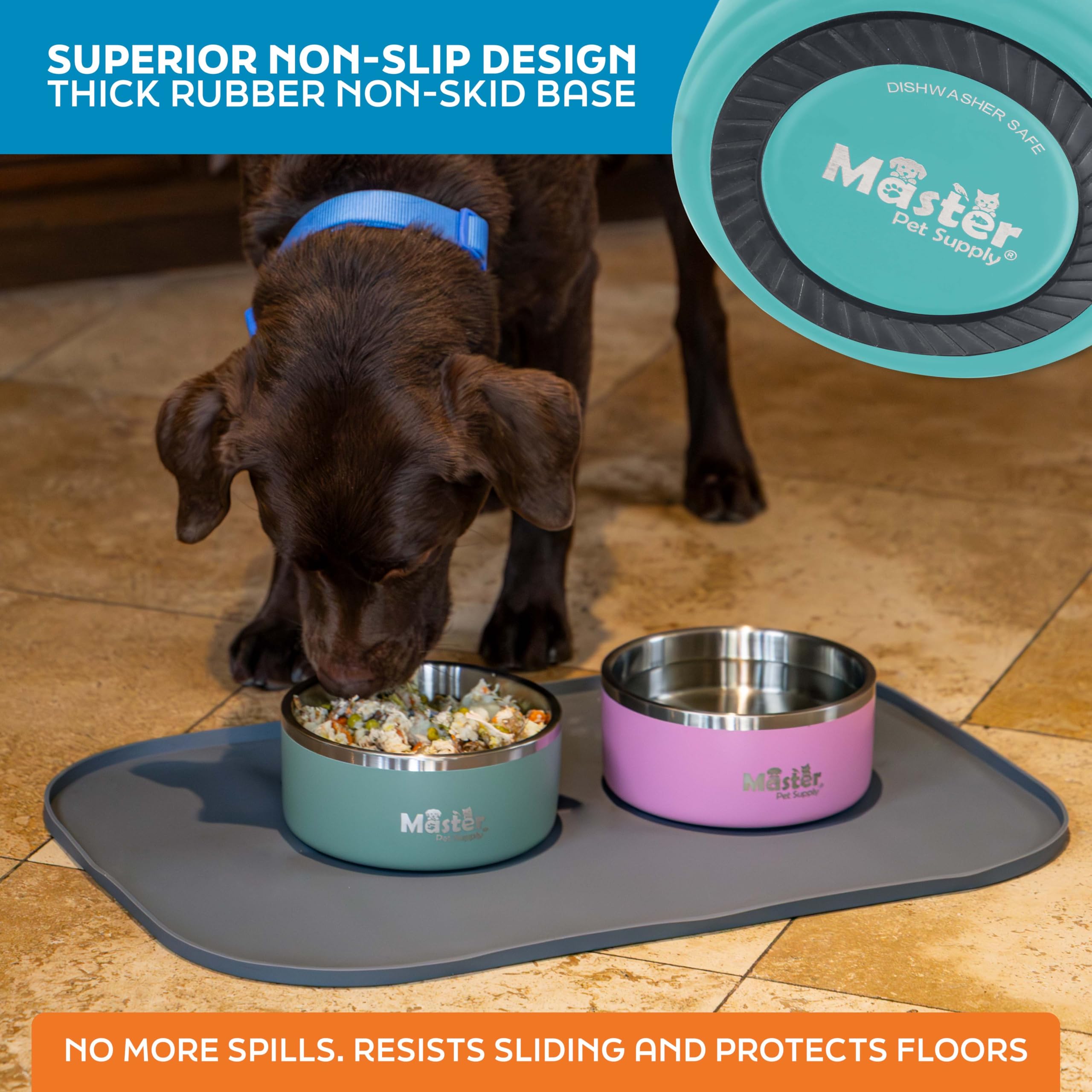 Master Pet Supply cuenco apto para lavavajillas facilita la limpieza.